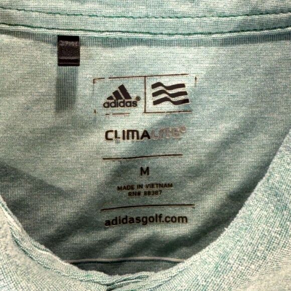 Adidas Golf Climalite Light Green Striped Polo with Notre Dame Logo Mens Size M - Picture 7 of 11